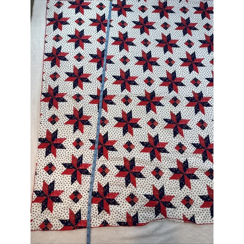 Patriotic‎ Red White Blue Star Tablecloth Thin Cotton Square 40x40